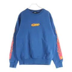 X-LARGE (エクストララージ) FIRE LOGO CREWNECK SWEAT ファイアーロゴ クルーネックスウェット トレーナー ブルー 101211012015