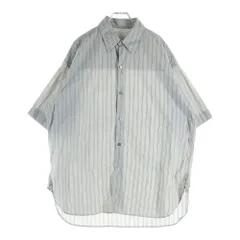 STUDIO NICHOLSON (スタジオニコルソン) BOLDSTRIPE COTTON ストライプ コットン 半袖シャツ グレーのサムネイル