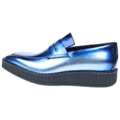 Berluti (ベルルッティ) アンディ メタリックレザー クリーパーローファー シューズ ブルーのサムネイル