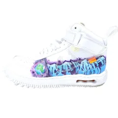 NIKE (ナイキ) ×Off-White AirForce1 Mid Graffiti エアフォース1 ミッドグラフィティ ハイカット スニーカー ホワイト US8.5/26.5cm DR0500-100
