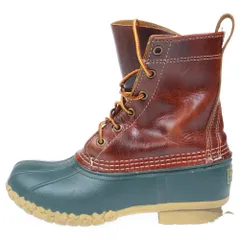 L.L.Bean (エルエルビーン) BEAN BOOTS ビーンブーツ USA製 5ホール ラバーレザー切替 レースアップブーツ レディース ブラウンのサムネイル