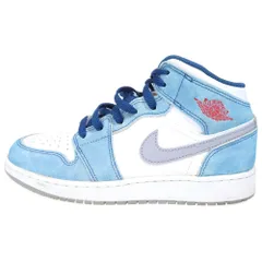 NIKE (ナイキ) GS AIR JORDAN 1 MID UNIVERSITY BLUE エアジョーダン ユニバーシティブルー ミッドカットスニーカー レディース ブルー/ホワイト US5/23.5cm DR6235-401