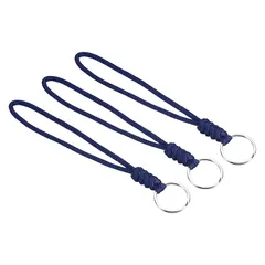 【新品】 [PATIKIL] 20cm ストラップ パラコード キーリング付 ネックストラップ ランヤード 紐 携帯 スマホ IDカード ハンド 落下防止 3本 ネイビー 1