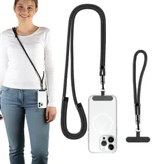 【新品】 [PECULA] スマホストラップ スマホ ショルダーストラップ + リストストラップ（1ネック1手首） 【長さ調整可能・紛失・落下防止】 携帯ストラップ ストラップホルダー ネックストラップ スマホ スマホストラップ ショルダー リストバンド  1