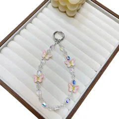 【新品】 [BOJIDO] スマホストラップ 手首 ハンドストラップ 多機能 カラビナ キーホルダー バックパックチャーム 携帯ストラップ リストストラップ 蝶 可愛い おしゃれ 落下防止 紛失防止 スマホ ストラップホルダー付き 全機種対応（B） 0