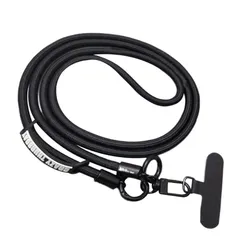 【新品】 [EZBUYGO] スマホ/携帯ショルダー スマホ/携帯ストラップ 斜めがけ 首掛け 肩掛け 全機種対応 120CM 長さ調整可能 紛失・落下防止 スマホネックストラップ 軽量高耐久ナイロン 1本+ストラップホルダー （ブラック） 1