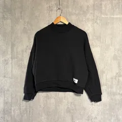 アディダス W LNG FT SWT モックネック スウェット 黒 M レディース 短丈 ショート丈 ハイネック 完売品 綿100% 裏毛 トレーナー ブラック adidas スポーツミックス ストリート 古着 y2k カジュアル トレンド ロゴラベル