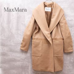 □ □ 45453☆冬 マックスマーラ ロングコート ホワイト アルパカ混 