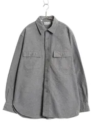 【お得なクーポン配布中!】 90s USA製 エルエルビーン シャモア クロス 長袖 シャツ メンズ L 古着 オールド ネルシャツ ヘビーウェイト コットン フランネル 無地 灰