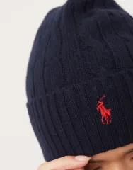 ポロ ラルフローレン ケーブル編み ウールブレンド ポニー ビーニー