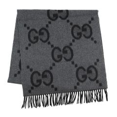 新品未使用】GUCCI ダブルGニット ウール カシミヤ リブ編み マフラー 