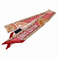 【Louis Vuitton】ルイ・ヴィトン バンドーBB スカーフ 　M90873 スカーフ シルク レッド 赤 レディース 【中古品】 USED-A 【9304】