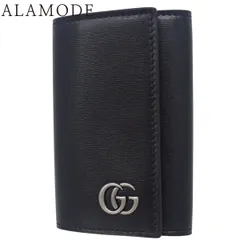 GUCCI(グッチ) GGマーモント 6連 キーケース キーリング付き レザー ブラック黒 メタルシルバー金具 435305 メンズ 40802180255【中古】【アラモード】