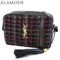 SAINT LAURENT PARIS(サンローランパリ) ルー カメラバッグ ショルダーバッグ 肩掛け 斜め掛け YSL レザー ツイード ブラック黒 マルチカラー ゴールド金具 612544 レディース 40802182359【中古】【アラモード】