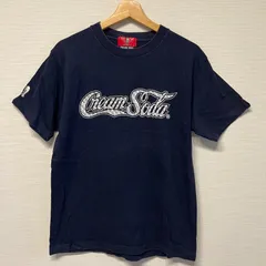 (^w^)b CREAM SODA クリームソーダ 40周年記念 半袖Tシャツ ロックT バンドT ネイビー メンズ レディース ユニセックス OM10437HG