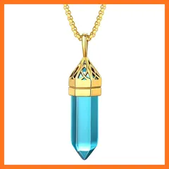 【新品】 [Bestyle] ネックレス レディース 誕生石 12月 サファイア 合成石 ステンレス ペンダント メンズ 男女兼用 アクセサリー(ゴールド) 0