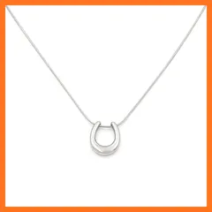 【新品】 [ZIYMU] ネックレス U字 馬蹄 ホースシュー ペンダント スネークチェーン サージカルステンレス 40cm シルバー p072s