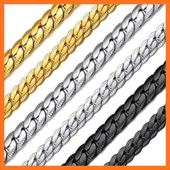 【新品】 [ChainsHouse] 喜平ネックレス メンズ チェーンのみ シルバー ステンレスチェーン つけっぱなし 金属アレルギー対応 幅6mm 長さ70cm 0