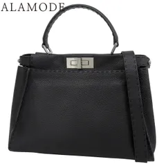 FENDI(フェンディ) セレリア ピーカブー レギュラー ハンドバッグ 2WAY ショルダー 肩掛け 斜め掛け レザー ブラック黒 シルバー金具 8BN290 レディース 40802173608【中古】【アラモード】