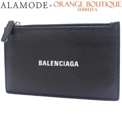 BALENCIAGA(バレンシアガ) Cash ロング コイン＆カード ホルダー フラグメントケース カードケース コインケース パスケース 小物 カーフ ブラック黒 シルバー金具 640535 40802177254【中古】【アラモード】