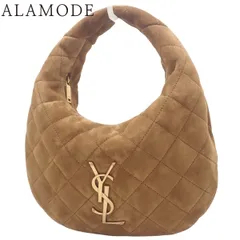 SAINT LAURENT PARIS(サンローランパリ) イカリーノ ハンドバッグ キルティングスエード CARAMEL COGNAC ブラウン茶 ゴールド金具 8516891U8072916 レディース 40803003019【中古】【アラモード】