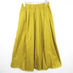 アースミュージック&エコロジー EARTH MUSIC & ECOLOGY ロング フレア スカート 綿 F マスタード kz10371