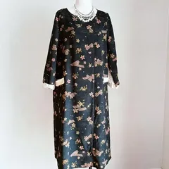 桜　洗える着物リメイク　Aラインワンピース