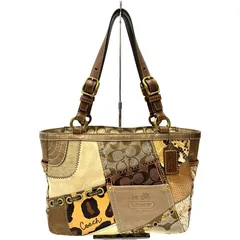 COACH コーチ トートバッグ パッチワーク 豹柄  キャンバスレザー　12902