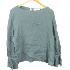 アーバンリサーチ サニーレーベル URBAN RESEARCH Sonny Label プル ブラウス カットソー リブ 長袖 キャンディースリーブ レーヨン FREE グリーン kz10990