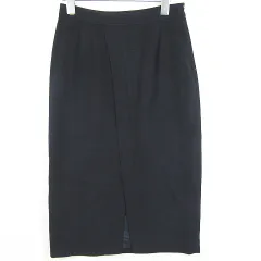 シップス SHIPS ウール タイトスカート ロング丈 スリット 38 ネイビー kz9867