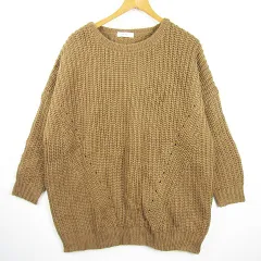 ドレスキップ DRESKIP ニット セーター 長袖 Vネック 毛 L ブラウン kz10753