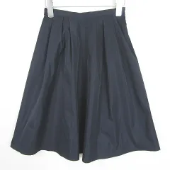 ナチュラルビューティーベーシック NATURAL BEAUTY BASIC フレアスカート 膝下丈 S ネイビー シンプル kz11371