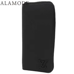 LOUIS VUITTON(ルイ・ヴィトン) アエログラム ジッピーウォレット・ヴェルティカル ロングウォレット 長財布 ラウンドファスナー レザー ノワール ブラック黒 ブラック金具 M81743 40802173420【中古】【アラモード】