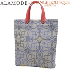 HERMES(エルメス) プティアッシュ グレー ピンク ブルー キャンバス レザー シルク シルバー金具 トートバッグ petit h レディース 40802175777【中古】【アラモード】