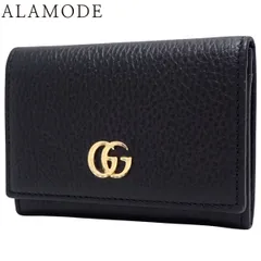 GUCCI(グッチ) GGマーモント 日本限定 ダブルG カードケース カードケース/パスケース 名刺入れ レザー ブラック黒 ピンク ゴールド金具 739525 レディース 40802173897【中古】【アラモード】