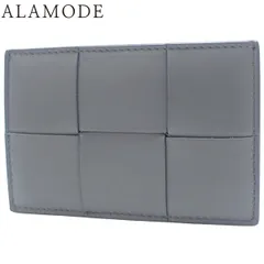 BOTTEGA VENETA(ボッテガ・ヴェネタ) マキシイントレチャート カセット クレジットカードケース パスケース 小物 カードホルダー 定期入れ ラムスキン グレー ユニセックス 40802175917【中古】【アラモード】