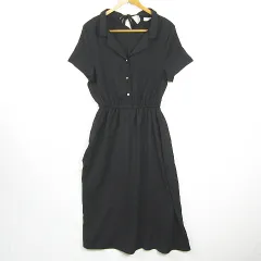 アズノウアズ as know as シャツ ワンピース ロング丈 半袖 ブラック kz11764