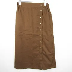 アースミュージック&エコロジー EARTH MUSIC & ECOLOGY ロング スカート スリット レーヨン F ブラウン kz11348