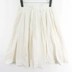 アースミュージック&エコロジー EARTH MUSIC & ECOLOGY フレア スカート 膝下丈 綿 F アイボリー kz11579