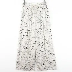 ドレスキップ DRESKIP ワイドパンツ M ベージュ 総柄 kz12510