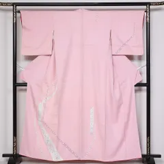 訪問着 袷 身丈161cm 裄丈64cm 正絹 Aランク Lサイズ 広衿 セミフォーマル アラベスク文様 ピンク系 1212-04761