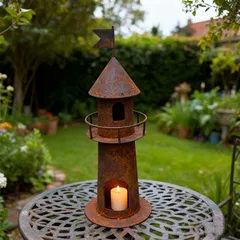 キャンドルホルダー キャンドルスタンド 灯台型 ヴィンテージ インテリア 装飾 パーティー リビング ダイニング オシャレ 可愛い 寝室 インテリア雑貨 オブジェ 癒しグッズ 鉄