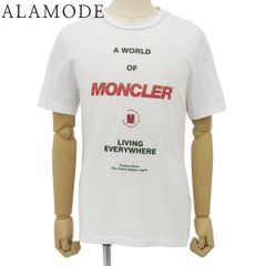 モンクレール 黒ラバーワッペン 刺繍ロゴ ホワイト XL Tシャツ 5S607 