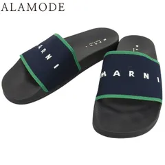 MARNI(マルニ) ジャガードロゴラバーサンダル ミュール アパレル ファッション フラット 靴 シューズ 41 ポリエステル ナイロン ブラック黒 ネイビー紺 グリーン 緑 SAMR003202 メンズ 40802163316【中古】【アラモード】のサムネイル