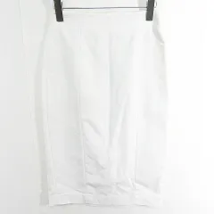 バナナリパブリック BANANA REPUBLIC タイト スカート 膝下丈 ストレッチ 綿 0 ホワイト 小さいサイズ kz11784