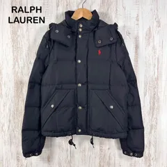 POLO RALPH LAUREN ポロラルフローレン ポイントロゴ刺繡 フーディ 2way ダウンジャケット ブラック ユニセックス