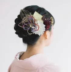 【特価商品】アクセサリ【3色展開】 七五三 結婚式 卒業式 成人式 アクセサリ手作りヘッドドレス コ一ム式 スラフ一ビ一ズ 和洋共用花 袴 振袖 和装 水引 和装小物 髮飾り2点セット