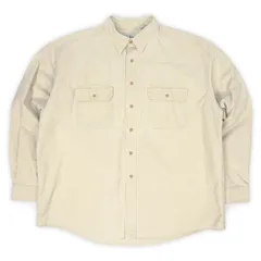 エルエルビーン L.L.Bean 90s 90年代 キャンバスワークシャツ 無地 オールド 珍品 MADE IN CANADA カナダ製 USA ヴィンテージ 古着 メンズ シャツ ライトベージュ XL【中古】