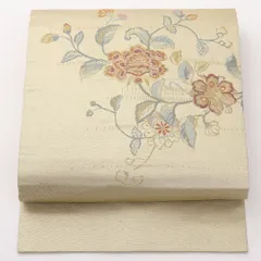 名古屋帯 ポイント柄 帯丈370cm カジュアル Aランク 正絹 唐華 金系 1224-02191