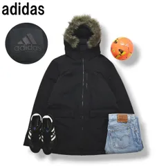 アディダス adidas フーデット ファー ナイロン キルティング ジャケット パーカー ジャンパー ウィンドブレーカー 中綿 XO ブラック タウンユース レジャー スポーツ ウェア メンズ